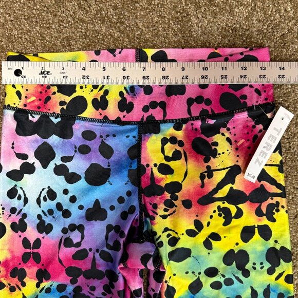 Terez New York Rorschach Leggings Womens Medium Multi Tie Dye Vibrant Rainbow - Picture 5 of 10
